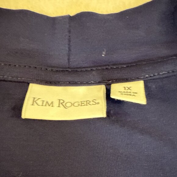 Kim Rogers Open Front Cardigan Size XL Navy Blue 3/4 sleeve - Picture 4 of 9